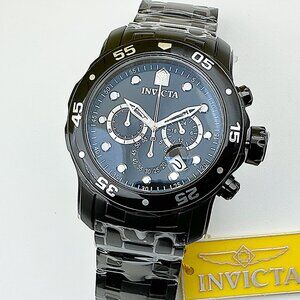 NEW Invicta Men's 48mm Pro Diver SCUBA Chronograph COMBAT Triple Black SS Watch
